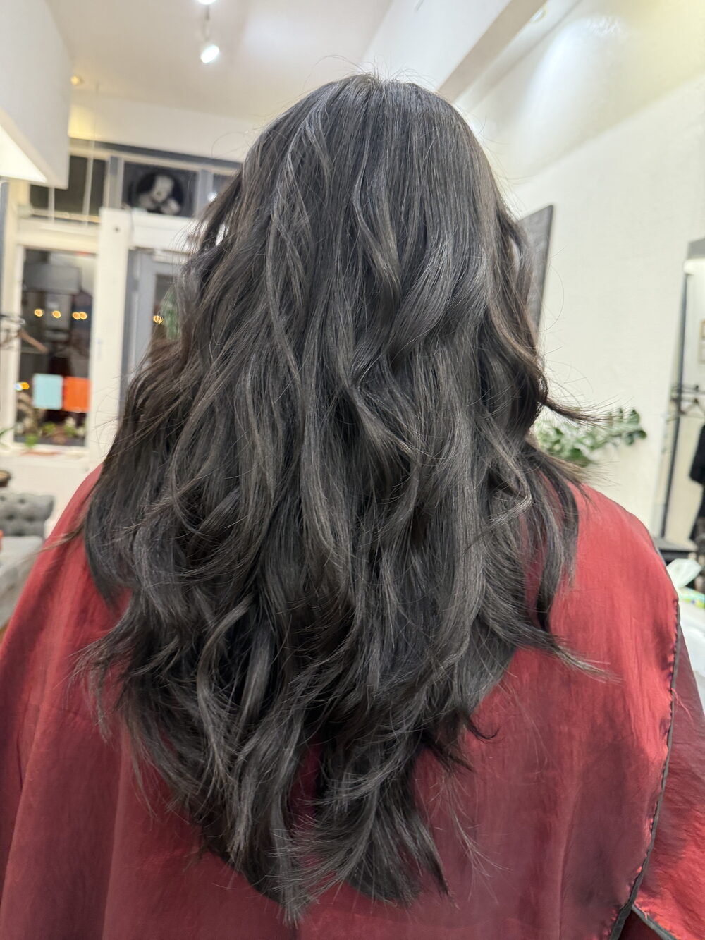 Sleek long brunette layers